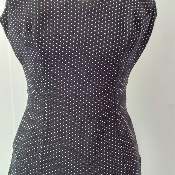 Vtg 40s‎ 50s Bradley Black White Polka Dot  Boy Leg Low Back One Piece Swimsuit - Picture 4 of 16